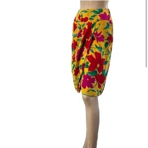 albert nipon silk floral print pencil skirt size:12